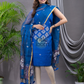 Indigo Blue Matka Jamdani 2-Piece Set Kurti & Dupatta (UNSTITCHED) - 109