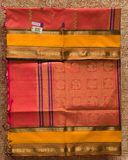 Kanchi Cotton|Orange & Bright Yello/ Olive Green
