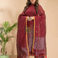 Cherry Red Linen X Linen 2-Piece Set Kurti & Dupatta (UNSTITCHED) - 009