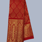 Handwoven Pure Gadwal Silk Saree  |  Brick Red