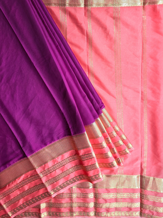Classic Mysore Semi Silk Saree | Purple
