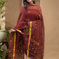 Blood Red Pure Linen Suit 2-Piece Set Kurti & Dupatta (UNSTITCHED) -619