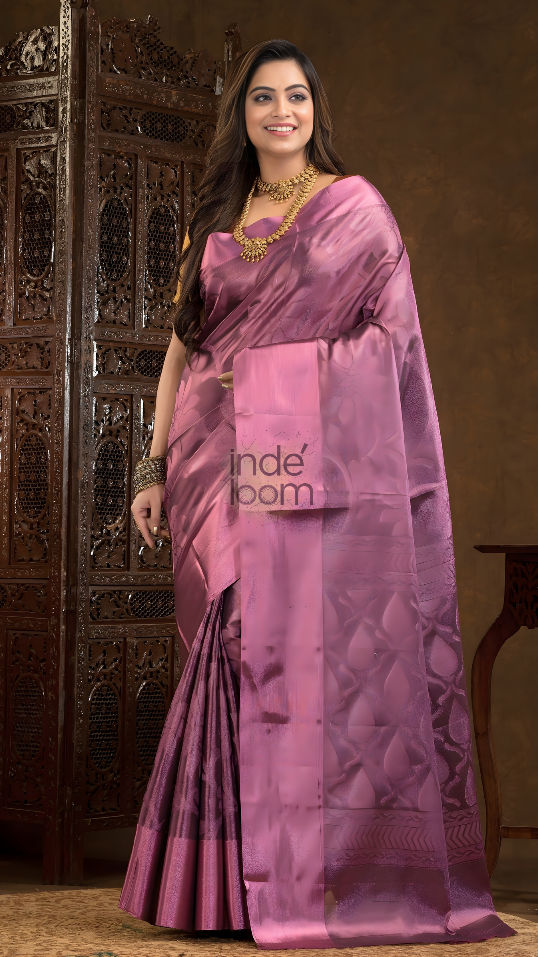 Grape Pink Cotton Silk Saree - 002
