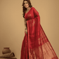 Apple Red Matka Silk Jamdani Saree - 044 - indeloom