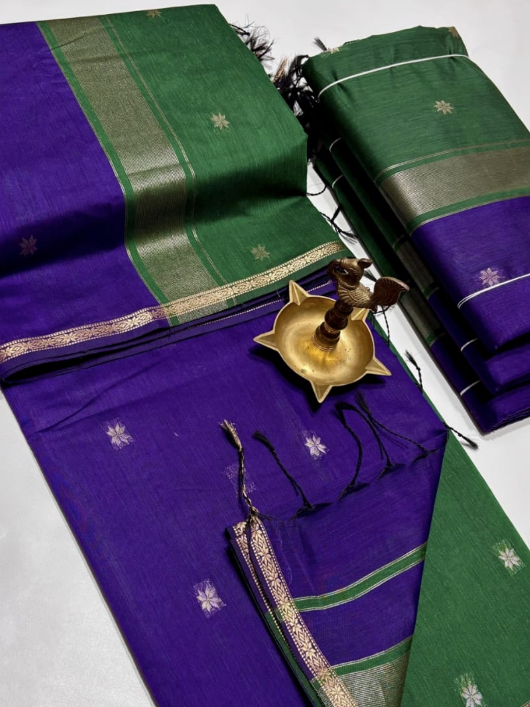 Maheshwari Silk Cotton Saree – Festive Elegance | Sapphire Blue