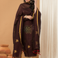 Dark Bronze color Jamdani 2-Piece Set Kurti & Dupatta (UNSTITCHED) - 146