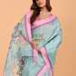 Jamdani Saree With Aqua Blue - 140