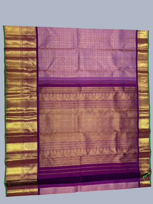 Pure Handwoven Gadwal Silk Saree With Bright Pink -034