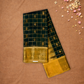 Pure Handloom Korvai Saree | Dark Green