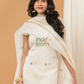 Sequin Paithani Jamdani Unstitched 2-Piece Kurti  |  Pure White