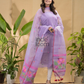 Pastel Purple Jamdani 2-Piece Set Kurti & Dupatta (UNSTITCHED) -704