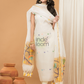 Sequin Paithani Jamdani Unstitched 2-Piece Kurti  |  Pure White