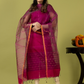 Handwoven Jamdani Muslin Unstitched 2-piece Kurti | Fuchsia Pink