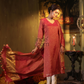 Shaded Red Tissue 2-Piece Set Kurti & Dupatta (UNSTITCHED) - 310