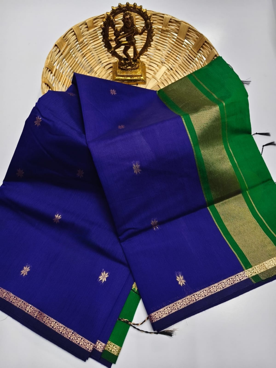 Maheshwari Silk Cotton Saree – Festive Elegance | Sapphire Blue