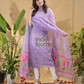 Pastel Purple Jamdani 2-Piece Set Kurti & Dupatta (UNSTITCHED) -704