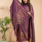 Bright Pink Organic Linen 2-Piece Set Kurti & Dupatta (UNSTITCHED) - 010
