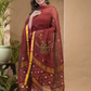 Blood Red Pure Linen Suit 2-Piece Set Kurti & Dupatta (UNSTITCHED) -619
