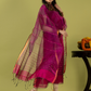 Handwoven Jamdani Muslin Unstitched 2-piece Kurti | Fuchsia Pink