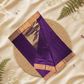 Chanderi Silk Saree With Wine Purple