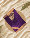 Chanderi Silk Saree With Wine Purple