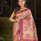 Raktika - Pink-hued silk with mayura chakra design