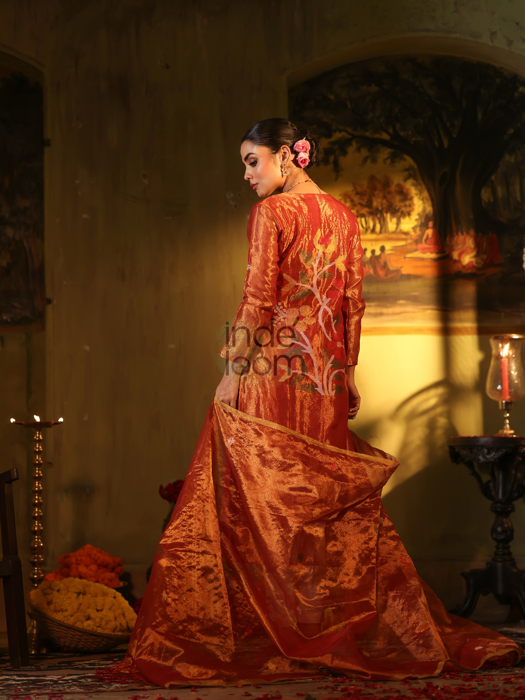 Apple Red Tissue 2-Piece Set Kurti & Dupatta (UNSTITCHED) - 311