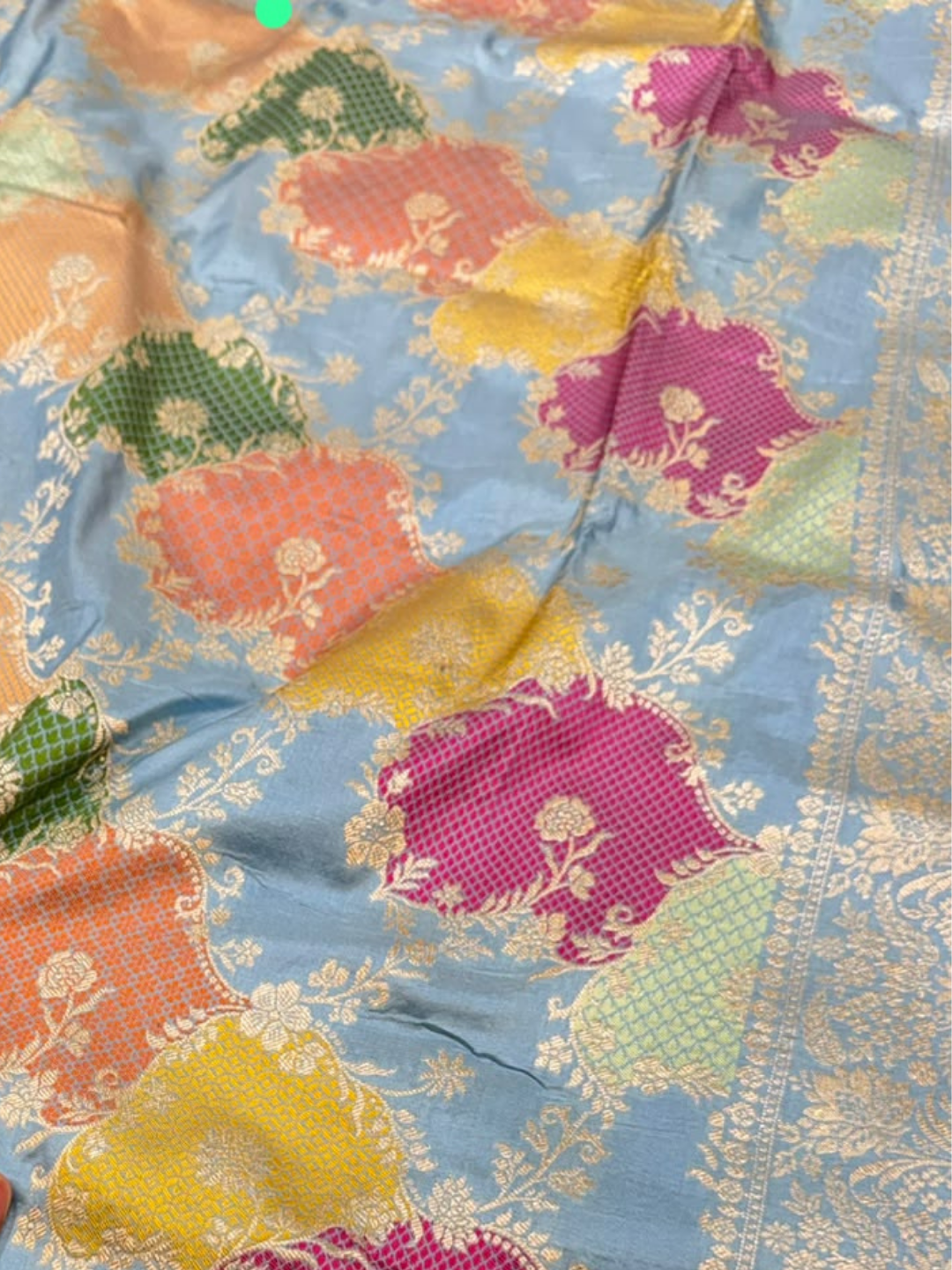 Pure Banarasi Exclusive Ektara Kora JAMDANI Tilfi saree  | Powder Blue