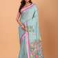 Jamdani Saree With Aqua Blue - 140
