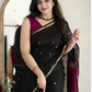 Maheshwari Silk Cotton Saree – Festive Elegance | Charcoal Black