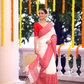 Cotton Linen Saree With Powder White - 115