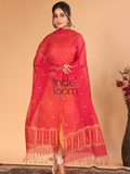 Pure Handloom Muslin Jamdani Dupatta With Imperial Red  - 013