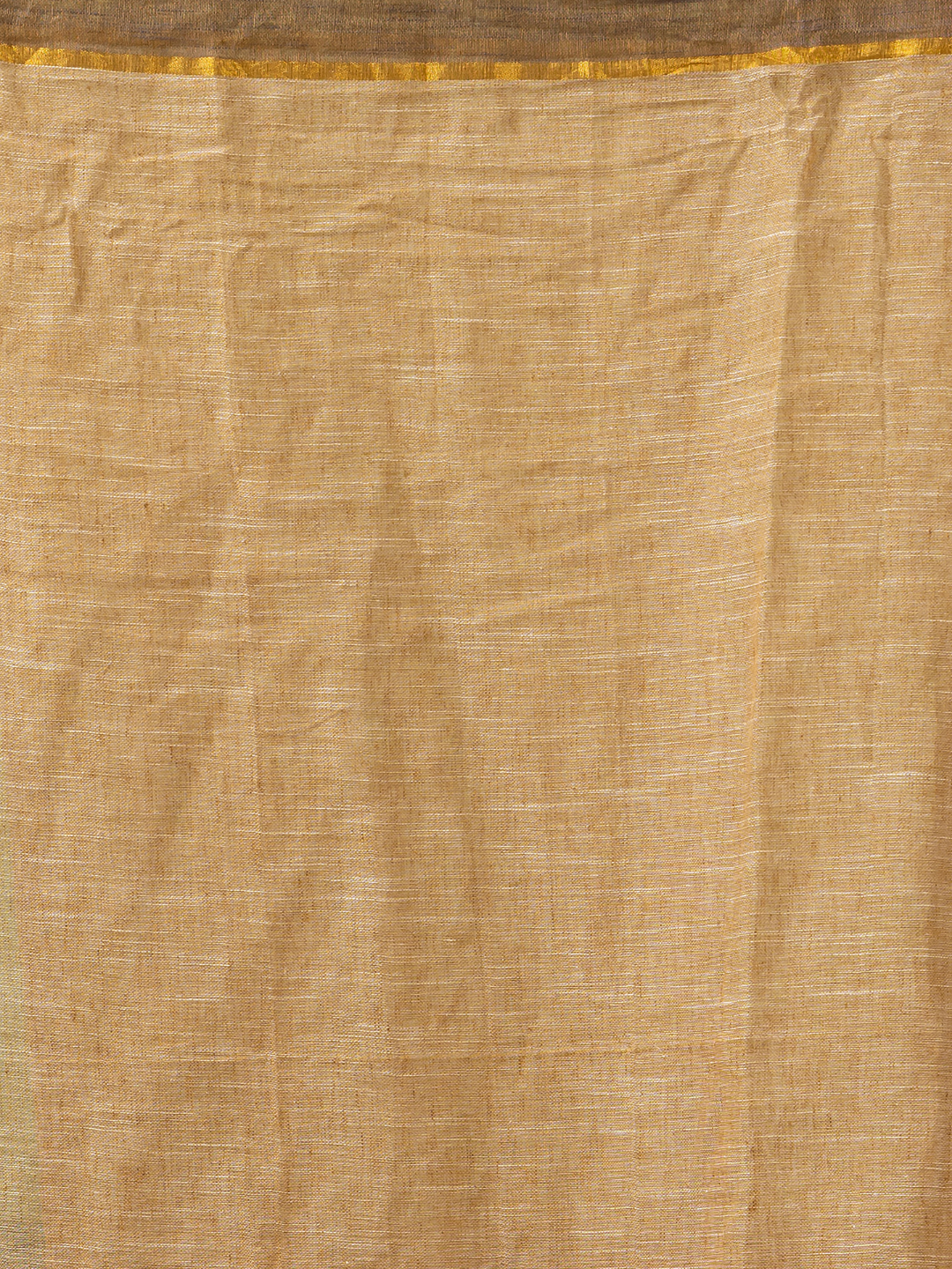 Pure Handloom Linen Saree | Pale Yellow  and Yellow  | Half and Half style with Contrast Border