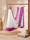 Pure Handloom Mul Cotton Saree |  Snow White