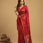 Apple Red Matka Silk Jamdani Saree - 044 - indeloom