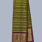 Pure Handwoven Gadwal Silk Saree With Forest Green -035