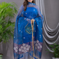 Indigo Blue Matka Jamdani 2-Piece Set Kurti & Dupatta (UNSTITCHED) - 109