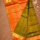 Handloom Korvai Silk Cotton Saree  |  Moss Green
