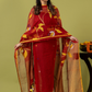 Handwoven Jamdani Silk Cotton Unstitched 2-piece Kurti | Deep Red