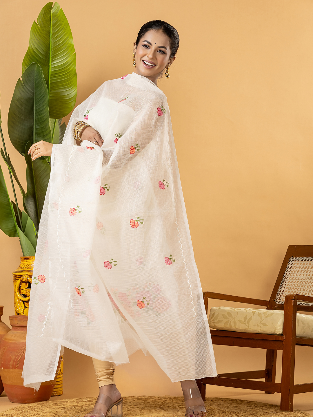 Classic Kota Doria Cotton Unstitched 2-Piece Kurti | Off-White