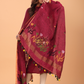 Blood Red Linen Jamdani 2-Piece Set Kurti & Dupatta (UNSTITCHED) - 078