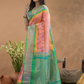 Rose Pink  Pure Handloom Korvai Silk Cotton Saree -186