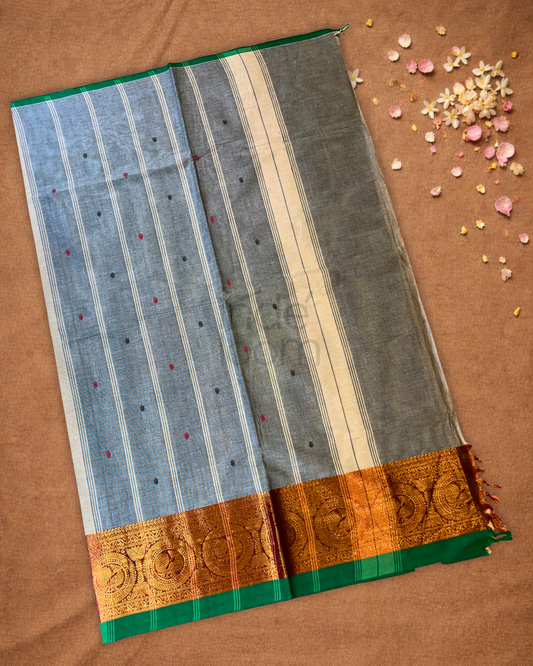 Chettinad cotton Saree  |  Slate Grey