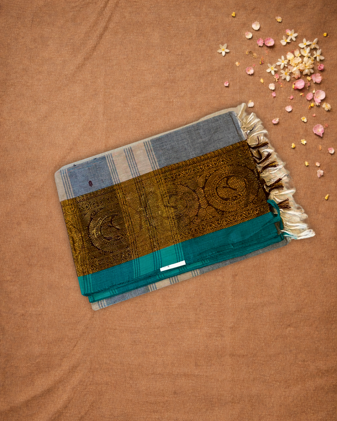 Chettinad Cottton Saree With Shark Gray