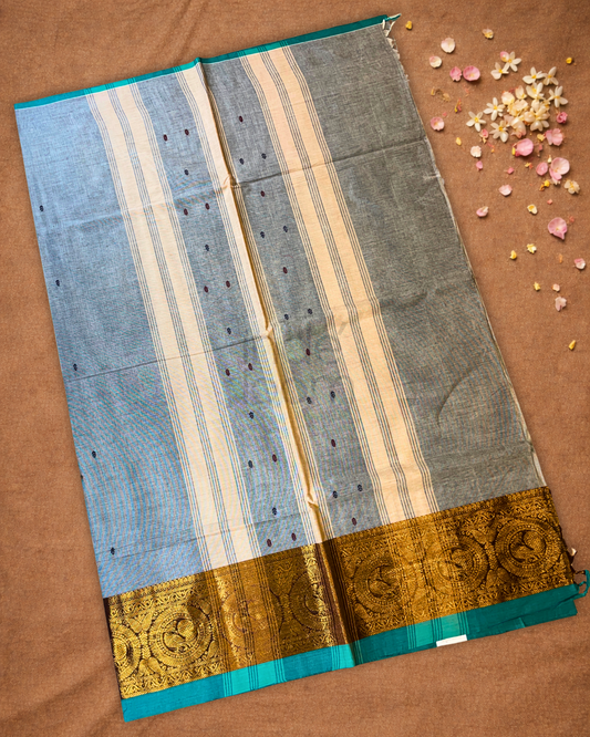Chettinad cotton Saree  |  Slate Grey