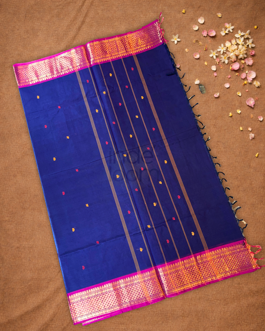 Chettinad cotton Saree  |  Sapphire Blue