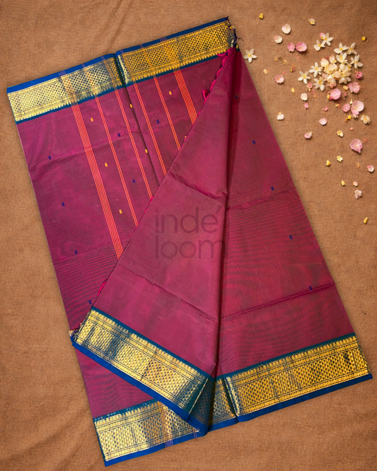 Chettinad cotton Saree  |  Magenta Pink