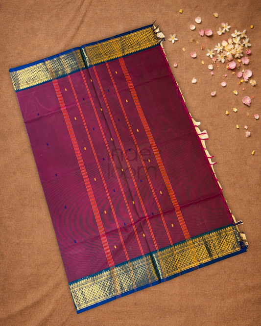 Chettinad cotton Saree  |  Magenta Pink