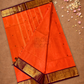 Chettinad Cottton Saree With Fire Orange
