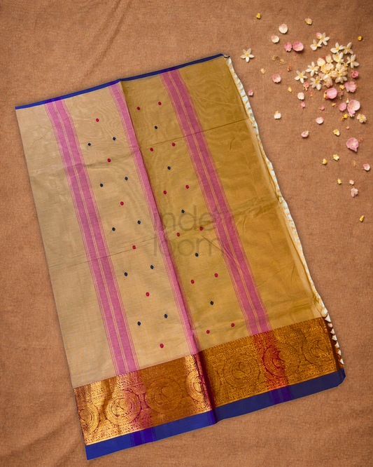 Chettinad Cottton Saree With Egg Nog Tan